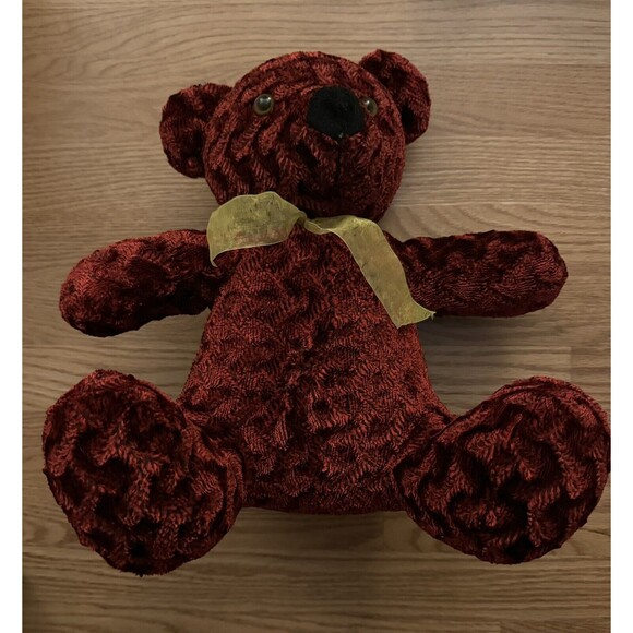 Dan Dee Collectors Teddy Bear Burgundy Plush Vintage 13” - Picture 3 of 3